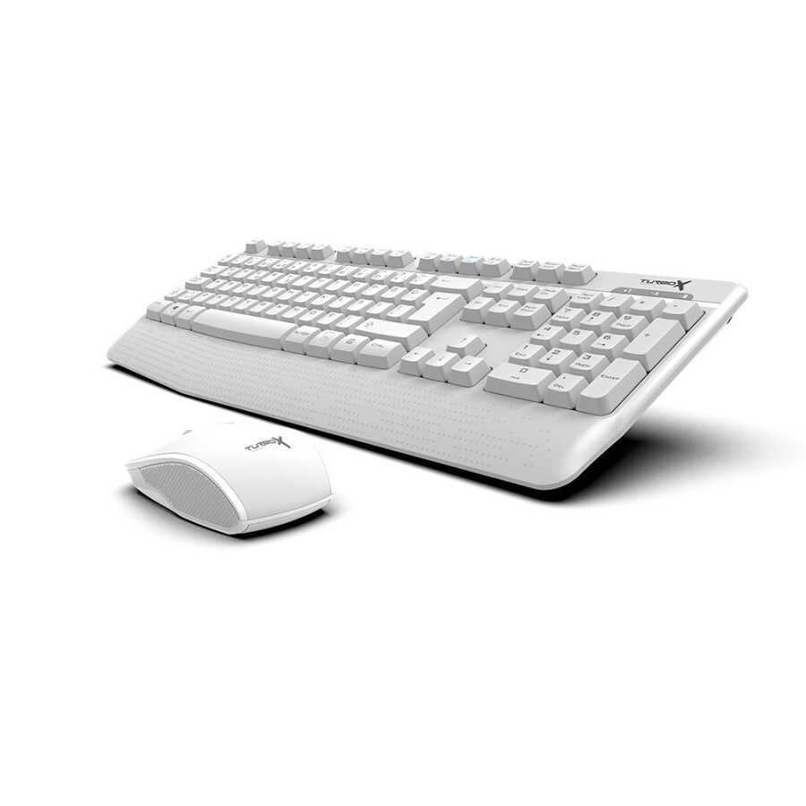 Turbox Workeys Office USB Kablosuz 2.4ghz Beyaz Multimedya Standart Q Kablosuz Klavye ve Mouse Outlet
