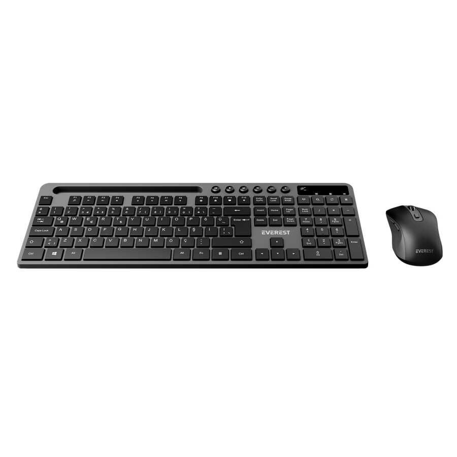 Everest KM-730 Kablosuz Siyah Multimedya Standart Q Klavye ve Mouse Set
