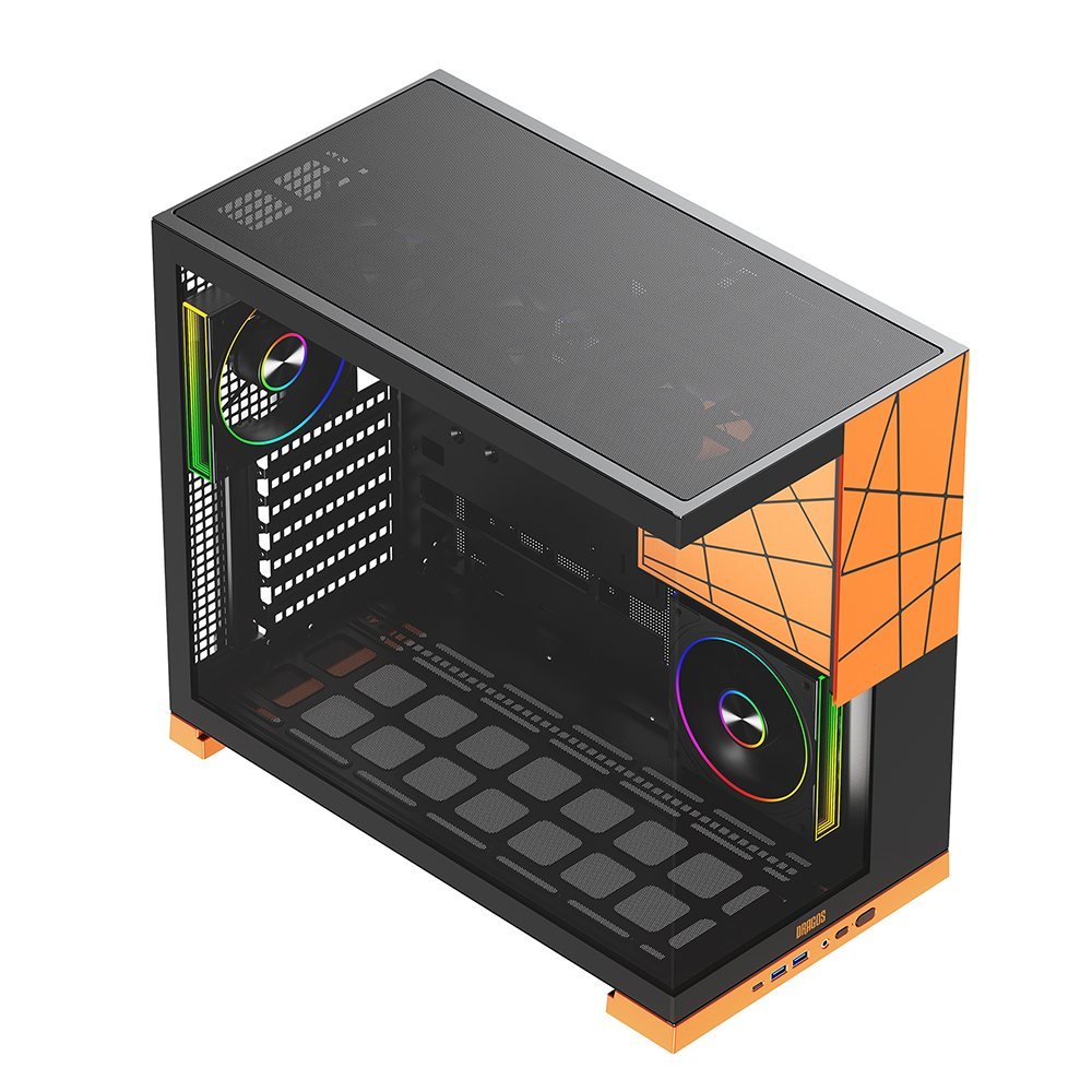 Dragos Prizma 5x Argb Fan Type-C 1000W 80+ Bronze PCIe 5.1 ATX 3.0 ATX Mid Tower Kasa Turuncu