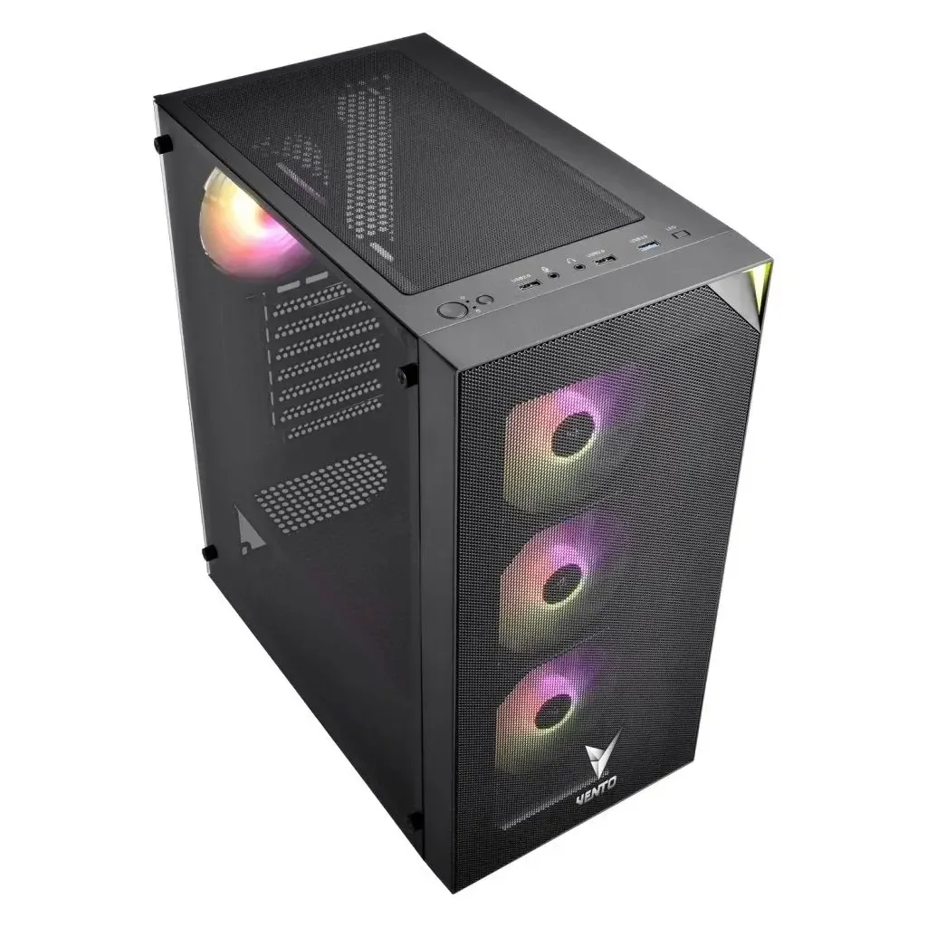 FSP Vento VG3400S RGB Temperli Cam Mesh Siyah ATX Hyper Pro H3-650 80+ Bronze Gaming Kasa