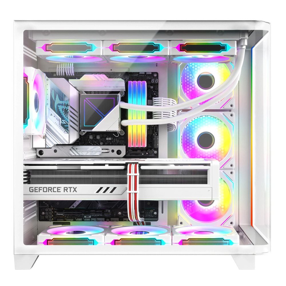 Dragos Ocean Curved Pro V2 Beyaz 7x Argb Fan USB 3.0 Type-C 750W 80+ ATX Bilgisayar Kasası Beyaz