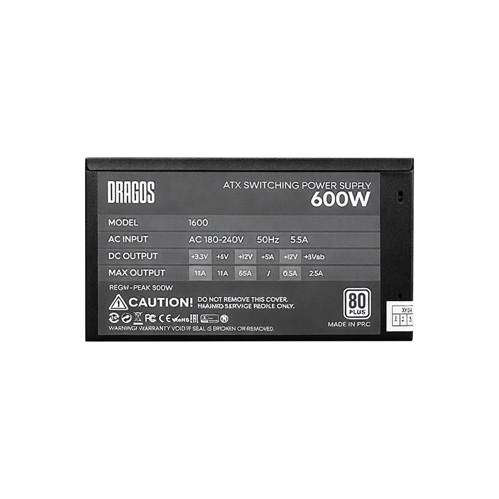 Dragos EnergyFlow 600W 80+ Plus 12CM Fanlı Güç Kaynağı PSU