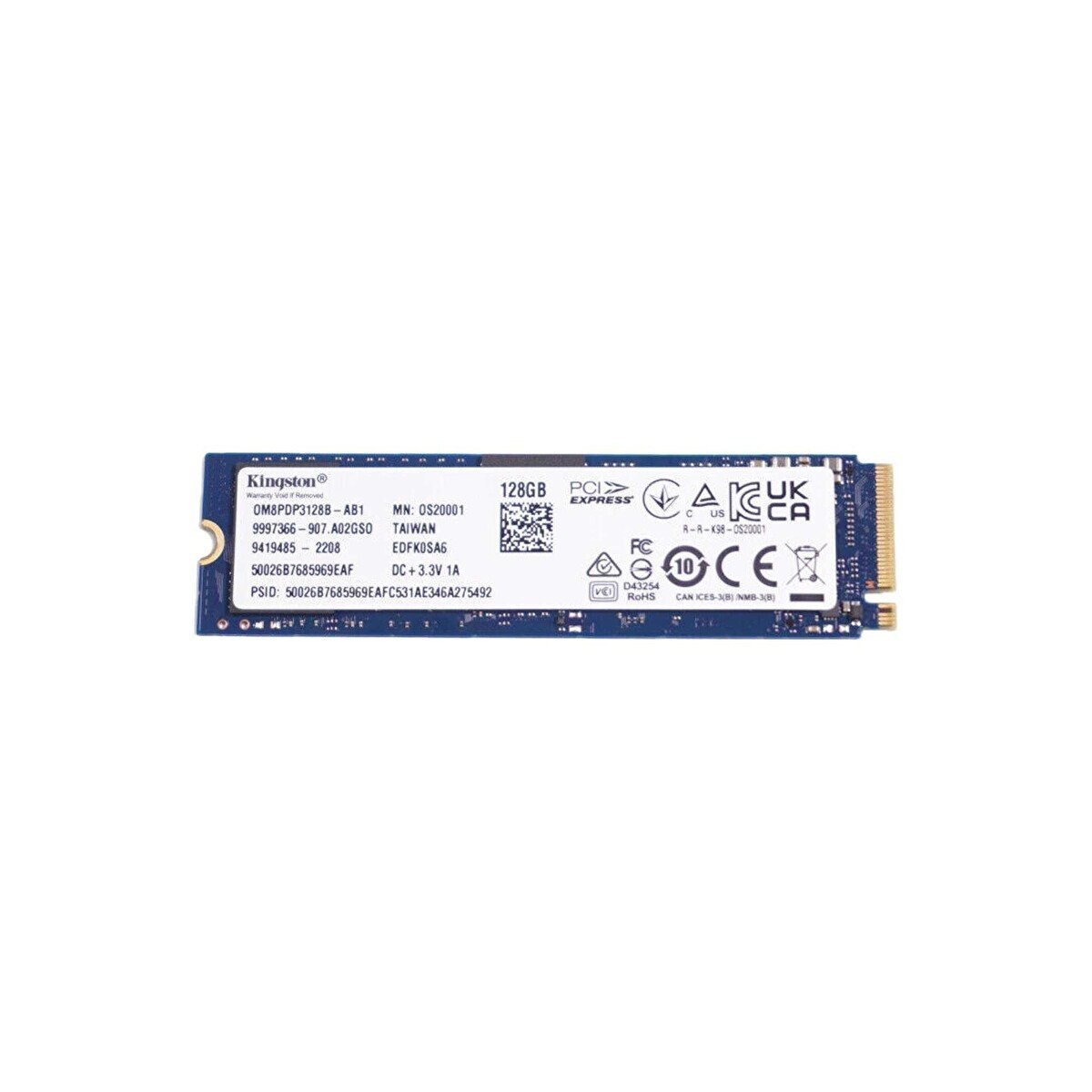 Kingston OM8PDP3128B-AB1 128GB 2280 NVMe M.2 SSD (Bulk)