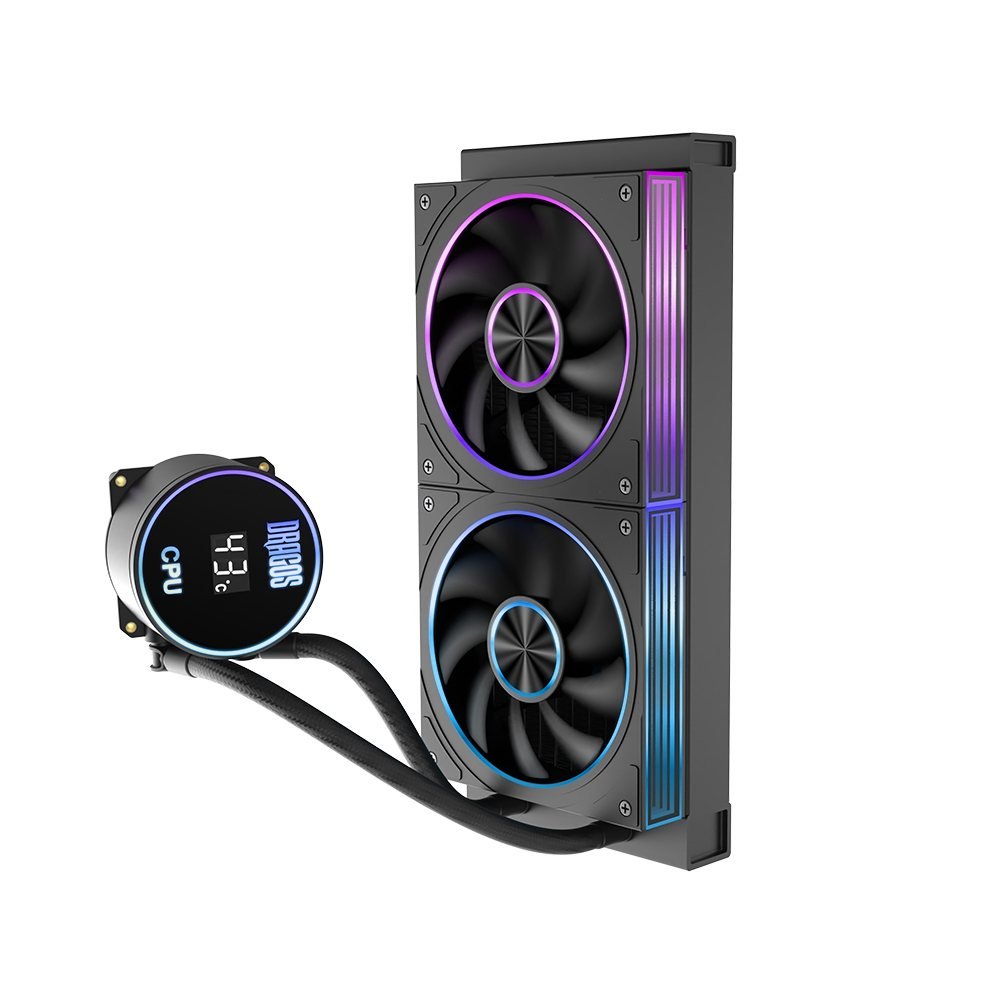 Dragos FrostBite V2 Dijital Isı Göstergeli ARGB 240mm Siyah İşlemci Sıvı Soğutucu